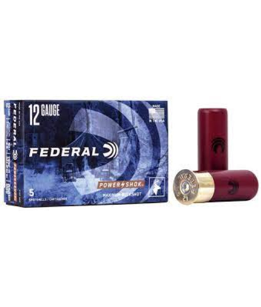 Federal Power-Shok 12Ga 2-3/4 8 Pellets 000 Buck
