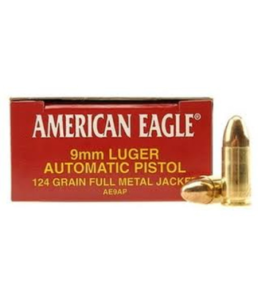 American Eagle 9MM Luger 124GR FMJ 50un