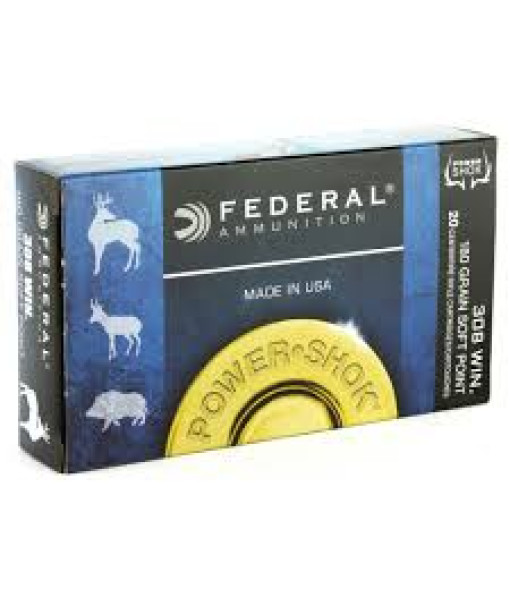 FEDERAL POWER SHOK 308WIN 180GR JSP