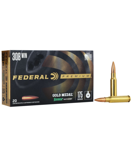 FEDERAL PREMIUM GOLD MEDAL SIERRA MATCHKING 308WIN 175GR