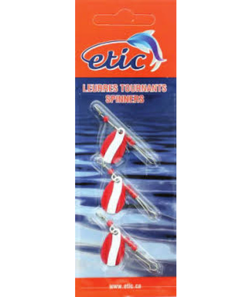 ETIC LEURRES TOURNANTS INDIANA #1 ROUGE/BLANC SIMPLE