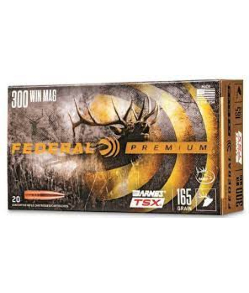 Federal Premium 300Win Mag 165Gr Barnes TSX