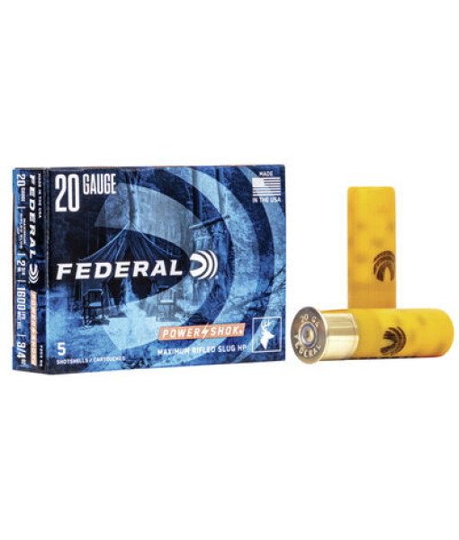 Federal Power-shok 20ga Slug 2-3/4 3/4oz