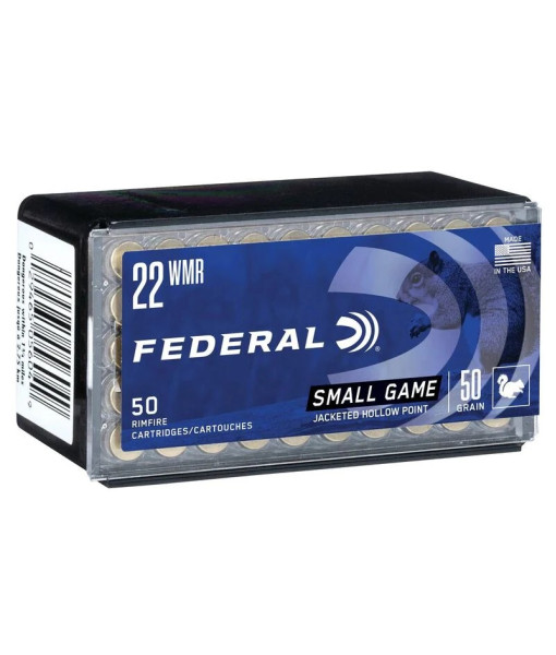FEDERAL 22WMR SMALL GAME JHP 50GR 1530FPS