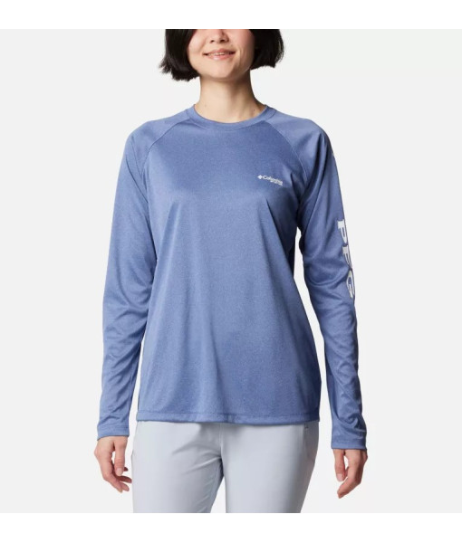 COLUMBIA LONGSLEEVE FEMME PFG TIDAL TEE HEATHER MARINE