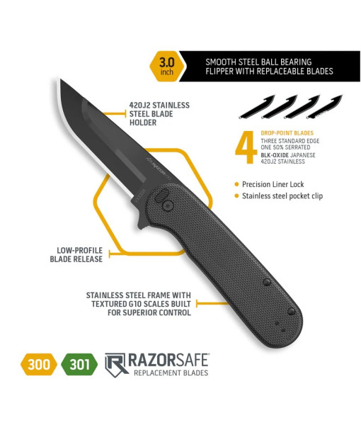 OUTDOOR EDGE RAZOR VX3 BLACK G10