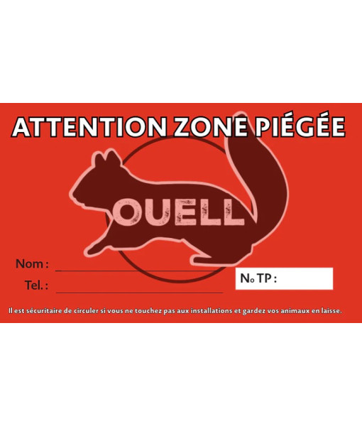 PIEGE OUELL AFFICHE TERRAIN DE PIEGEAGE