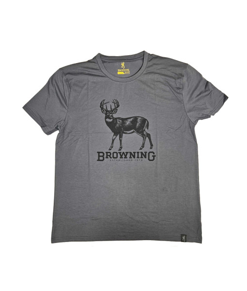 BROWNING T-SHIRT POUR HOMME WHITETAIL CHARBON LARGE