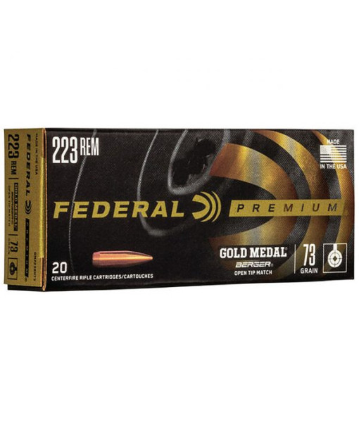 FEDERAL PREMIUM GOLD MEDAL 223 REM BERGER 73GR