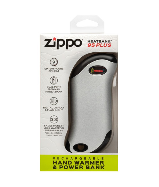 Zippo HeatBank 9S Argent Chauffe Main Rechargeable