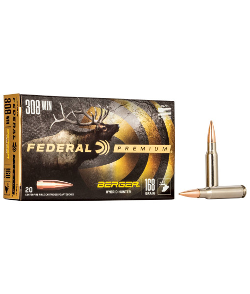 FEDERAL PREMIUM 308 WIN 168GR BERGER HYBRID HUNTER