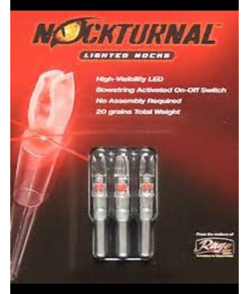 NOCKTURNAL LIGHTED NOCKS S 6.5MM ROUGE PAQUET DE 3